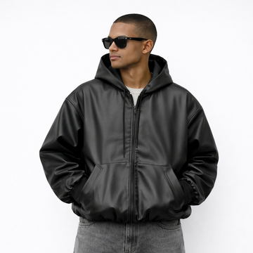 Hooded Leather Jacket