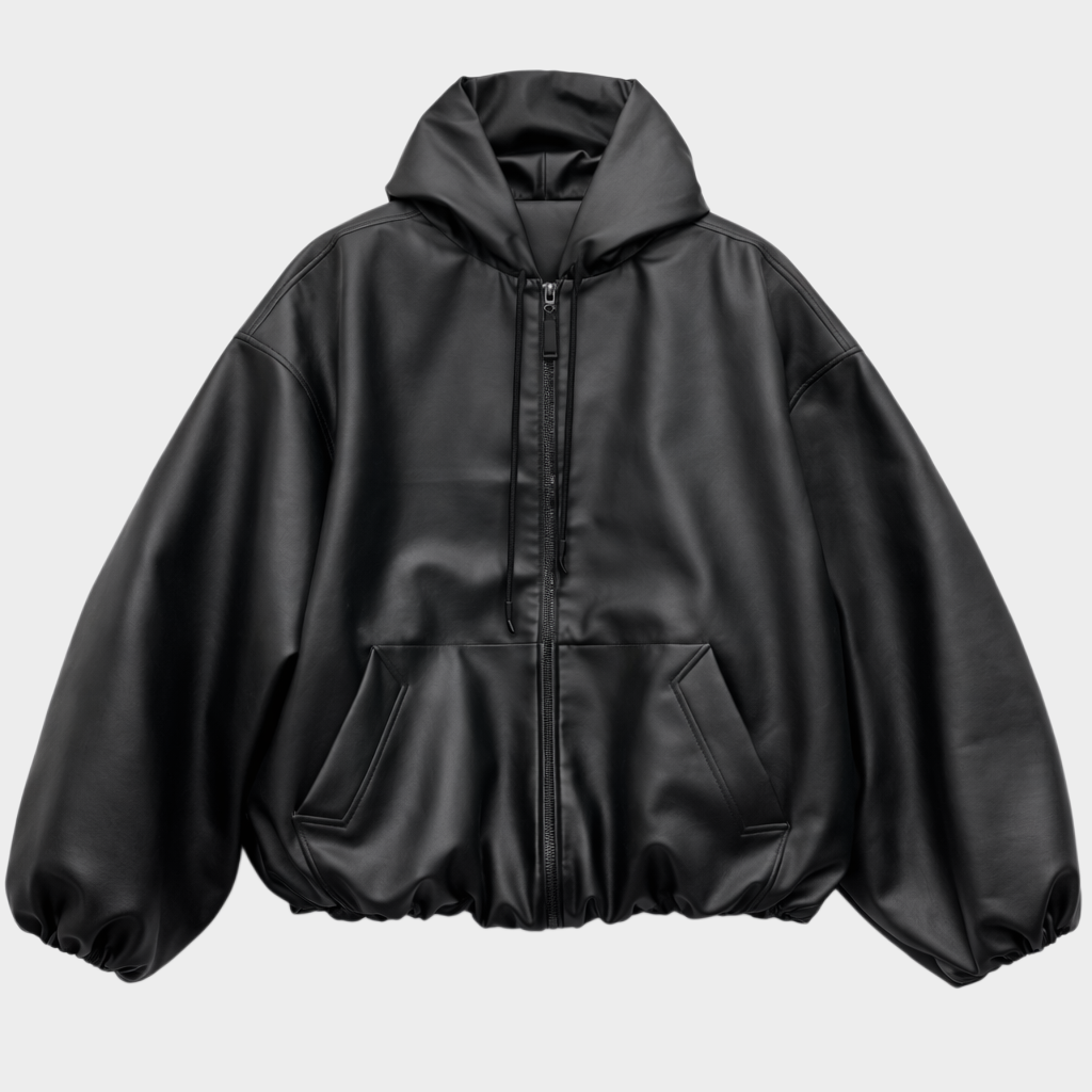 Hooded Leather Jacket