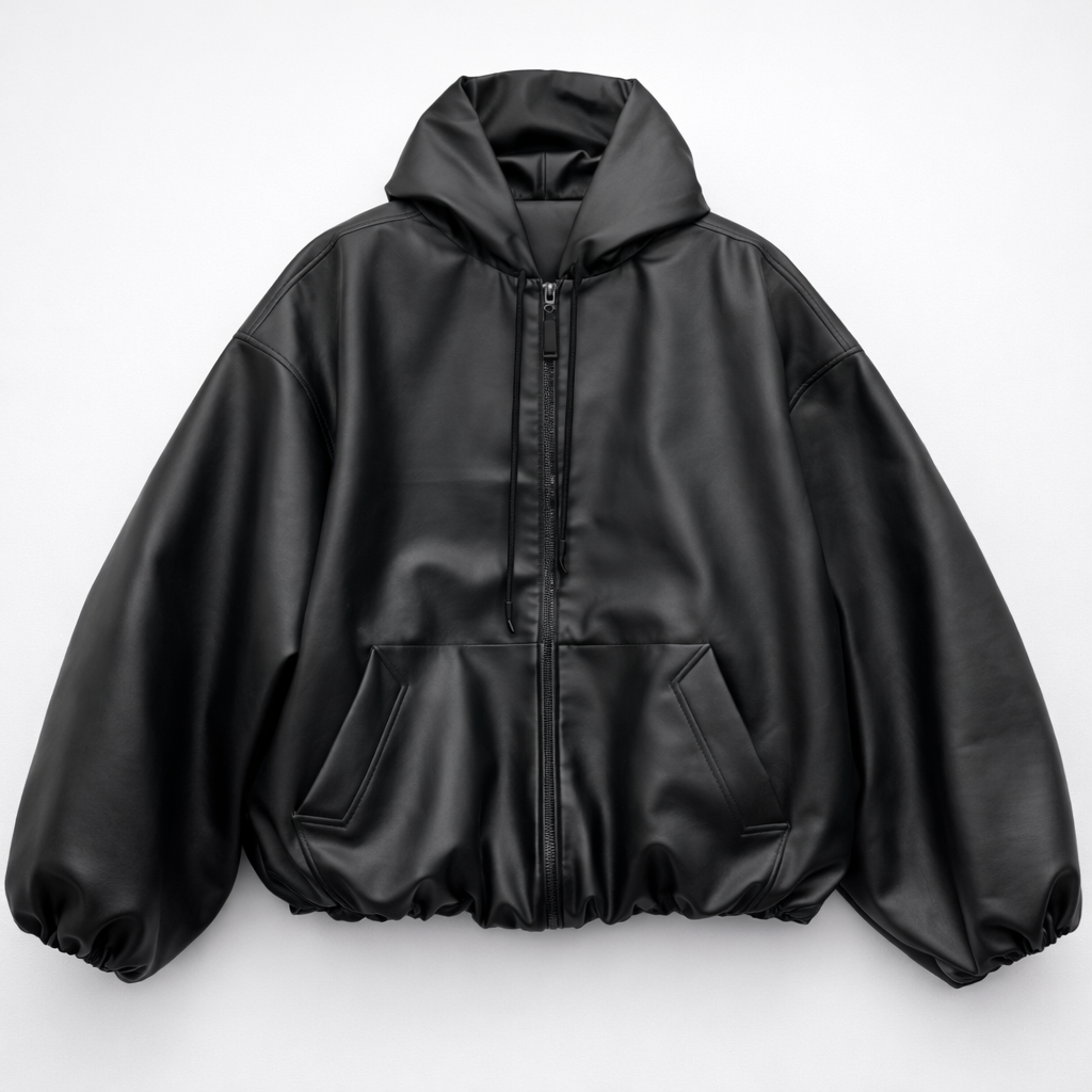 Hooded Leather Jacket